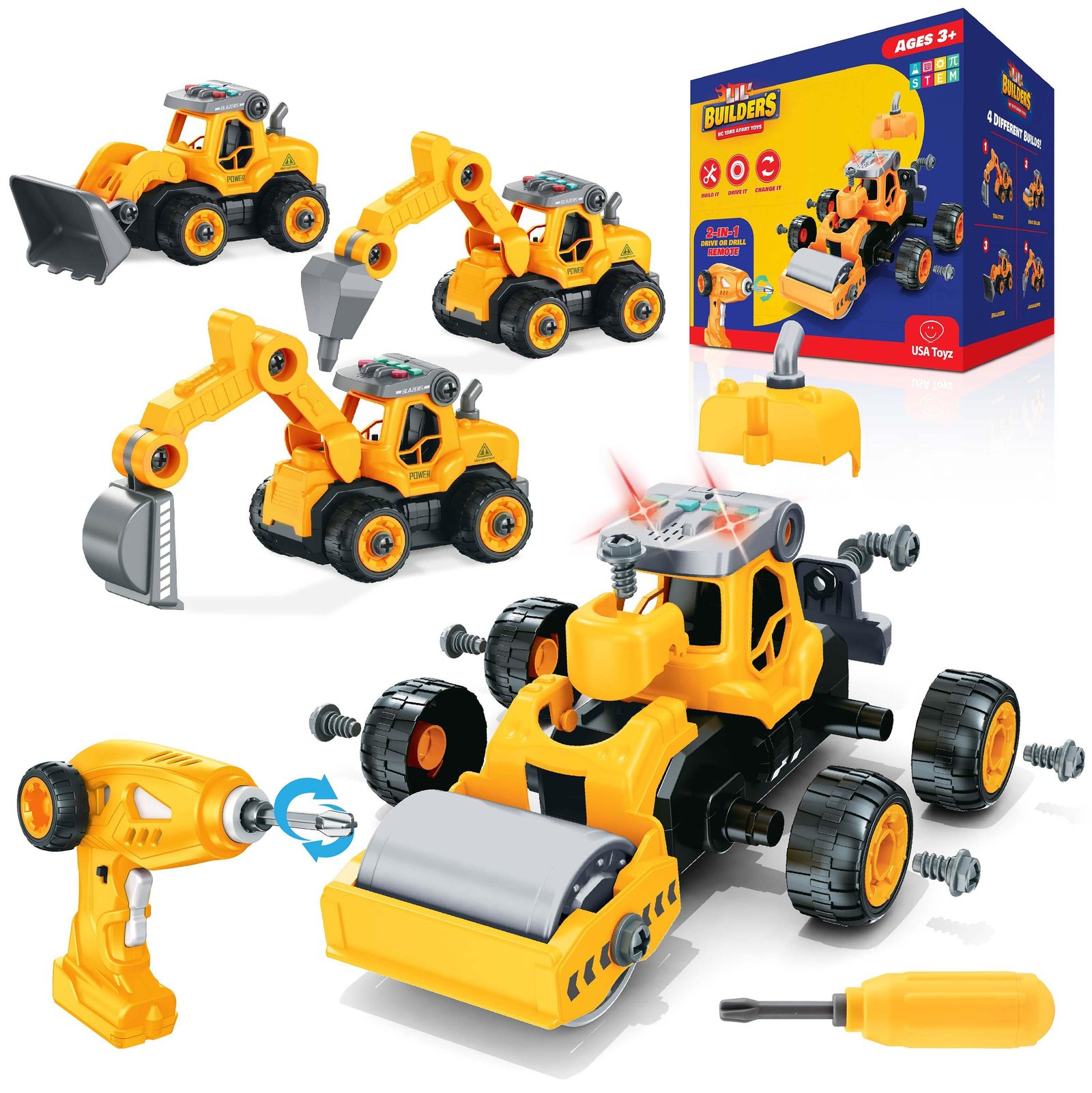 Listing_LilBuilders_Con_ML1 Builders RC Take Apart Toys - Construction (4-in-1) - Image 1