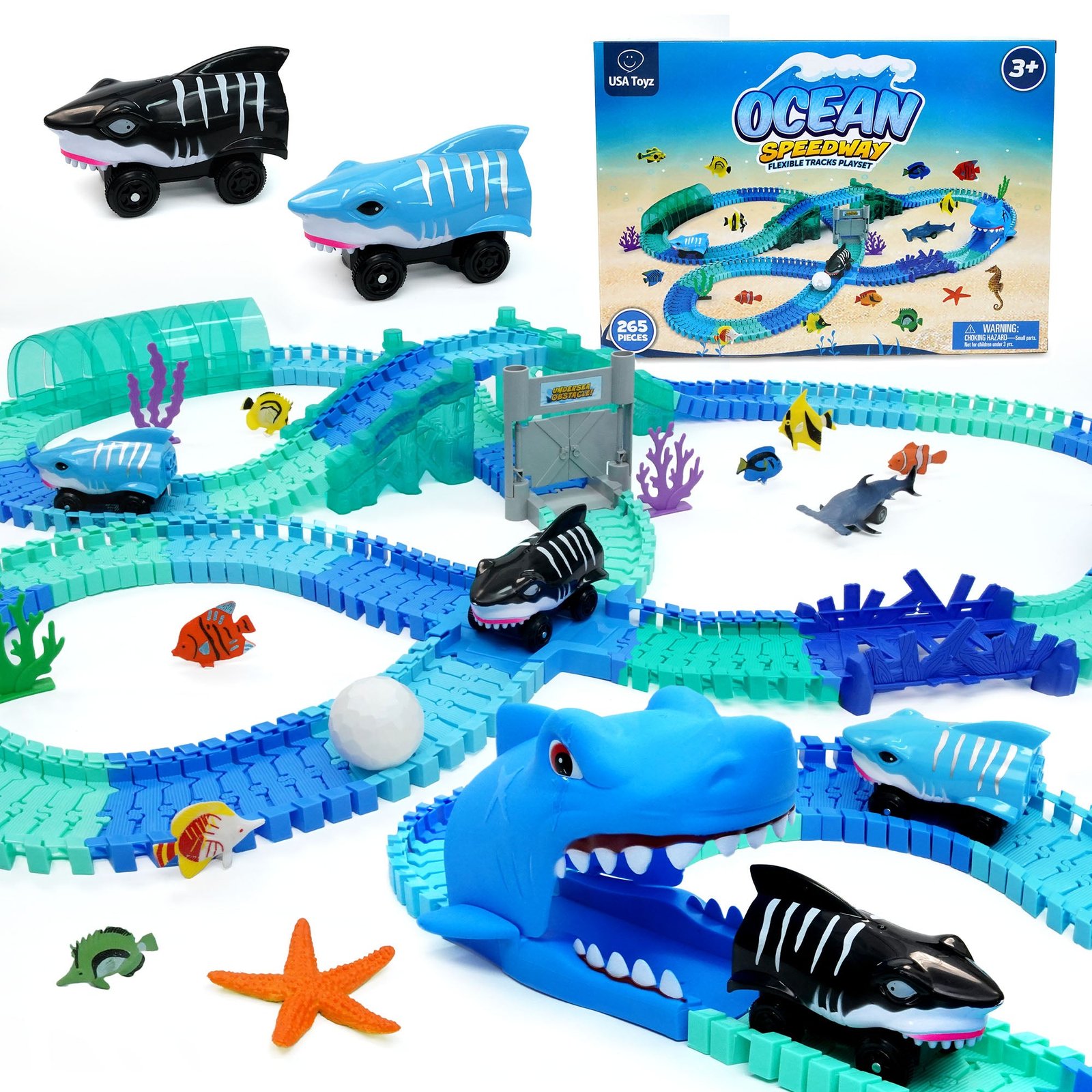 Ocean_Speedway_ML1 USA Toyz Ocean Race Tracks for Kids- 265pk - Image 1